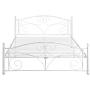 Kealive Vintage White Metal Bed Frame with Headboard, Wrought Iron Platform Bed Frame, Iron Pipe Bed Frame, No Box Spring Needed, Under Bed Storage, Queen