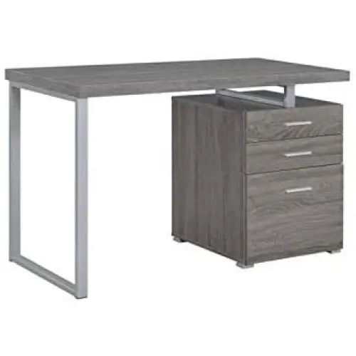 Coaster Home Furniture Brennan 3-Drawer Reversible set up Office Desk | Weathered Grey Coaster Home Furniture Brennan 3-Drawer Reversible set up Office Desk | Weathered Grey