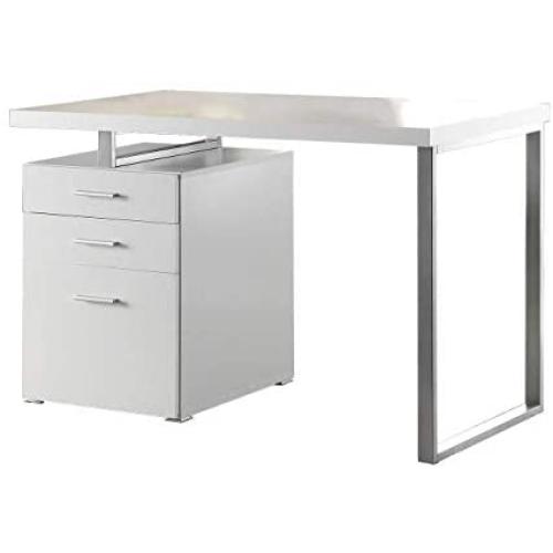 Coaster Home Furniture Brennan 3-Drawer Reversible set up Office Desk | White