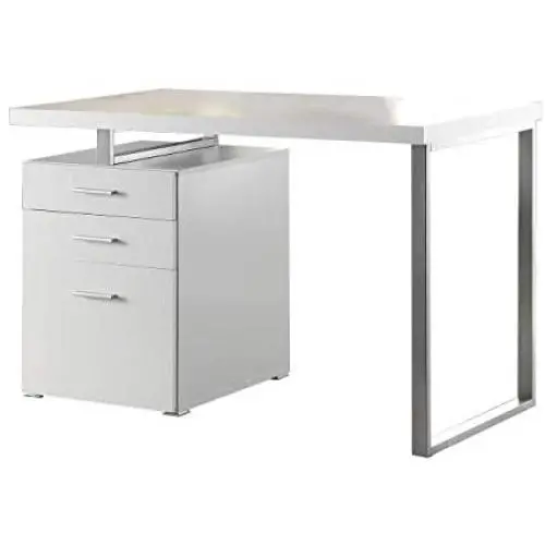 Coaster Home Furniture Brennan 3-Drawer Reversible set up Office Desk | White Coaster Home Furniture Brennan 3-Drawer Reversible set up Office Desk | White