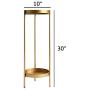 LITA Plant Stand with 2 Tier Tall Metal Flower Plants Pot Holder Display Shelf for Indoor or Outdoor Plants Corner Display - Glod Dia. 10'' x H 30''