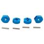 for WLtoys A949 A959 A969 A979 K929 RC Car Aluminum 4mm Wheel Hex Mount Hub with 4 Metal Adapter Part (♥ Blue)
