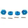 for WLtoys A949 A959 A969 A979 K929 RC Car Aluminum 4mm Wheel Hex Mount Hub with 4 Metal Adapter Part (♥ Blue)