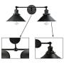 LMSOD Bathroom Vanity Light,2 Lights Vintage Industrial Black Wall Sconce Metal Lighting Fixture