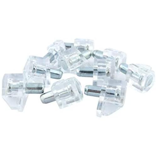 20 Pack Rok Hardware 5mm Clear Shelf Support Bracket Steel Pin Peg Kitchen Cabinet Book Shelves Holder