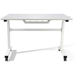 Atlantic Crank Adjustable Height Desk - Sit or Stand at This Large Workspace, Heavy Gauge Steel Frame in White