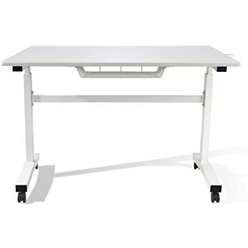 Atlantic Crank Adjustable Height Desk - Sit or Stand at This Large Workspace, Heavy Gauge Steel Frame in White Atlantic Crank Adjustable Height Desk - Sit or Stand at This Large Workspace, Heavy Gauge Steel Frame in White
