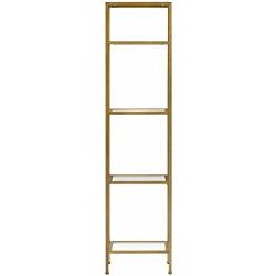 Crosley Furniture Aimee Narrow Etagere Bookcase - Gold and Glass