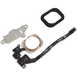 Home Button Key Flex Cable Metal Bracket Rubber Gasket for iPhone 5s (Gold)