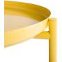HollyHOME Tray Metal End Table, Sofa Table Small Round Side Tables, Anti-Rust and Waterproof Outdoor & Indoor Snack Table, Accent Coffee Table,（H） 20.28'' x（D） 16.38'', Yellow Cream