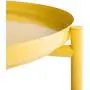 HollyHOME Tray Metal End Table, Sofa Table Small Round Side Tables, Anti-Rust and Waterproof Outdoor & Indoor Snack Table, Accent Coffee Table,（H） 20.28'' x（D） 16.38'', Yellow Cream