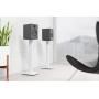 Kanto SP26PLW 26& Speaker Floor Stands | Designed for Medium to Large Bookshelf Speakers | Heavy Steel & Foam Padding | 30° Rotating Top Plate | Hidden Cable Design | White | Pair