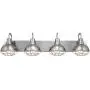 Kira Home Liberty 36'' 4-Light Modern Industrial Vanity/Bathroom, Kitchen Light + Metal Cage Shades, Brushed Nickel Finish
