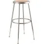National Public Seating 6224H Steel Stool with Hardboard Seat Adjustable, 25''-33'', Grey