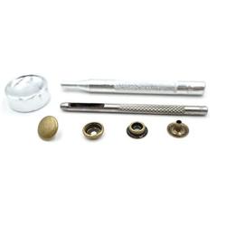 INNETOC 100 Sets - 12mm(1/2'') Metal Line 24 Gunmetal Black Plated Steel Snaps Fastener Leather Rapid Rivet Button Sewing with Seting Tool (12mm, Bronze)