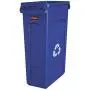 Rubbermaid Commercial Products Slim Jim Plastic Rectangular Recycling Bin With Venting Channels, 23 Gallon, Blue Recycling FG354007BLUE Rubbermaid Commercial Products Slim Jim Plastic Rectangular Recycling Bin With Venting Channels, 23 Gallon, Blue Recycling FG354007BLUE