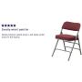 Flash Furniture HERCULES Series Premium Curved Triple Braced & Double Hinged Burgundy Fabric Metal Folding Chair