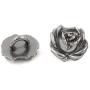 Bezelry 30 Pieces Small Rose Bloom Gray Silver Metal Shank Buttons. 12mm (1/2 inch)