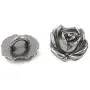 Bezelry 30 Pieces Small Rose Bloom Gray Silver Metal Shank Buttons. 12mm (1/2 inch) Bezelry 30 Pieces Small Rose Bloom Gray Silver Metal Shank Buttons. 12mm (1/2 inch)