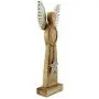 AuldHome Wooden Angel Christmas Statue; Farmhouse Holiday Decor Wood and Metal Figurine