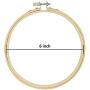 Similane 12 Pieces 6 Inch Embroidery Hoops Bamboo Circle Cross Stitch Hoop Ring for Embroidery and Cross Stitch