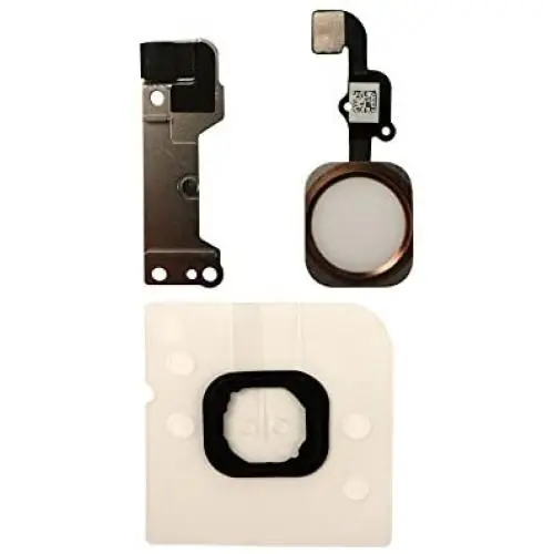 COHK Home Button Key Flex Cable Assembly with Rubber Ring Replacment Part Compatible with iPhone 6s and 6s Plus (Rose Gold)