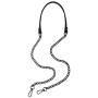 YOOJIA 47'' Universal Leather Metal Chain Shoulder-Strap Crossbody Bag Replacement Strap with Buckles for Purse Handbag