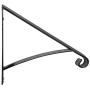 Atemou Handrails Wall Mounted Wrought Iron Handrail,Black Stair Railing Fits 1 or 2 Handrails ，Metal Single Step Handrail, Handrail Railings for Steps Porch Single Step handrail