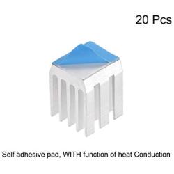 uxcell Heatsink with Thermal Conductive Adhesive Tape 9 x 9 x 12mm Silver 20pcs