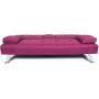 NOUVCOO Futon Sofa Bed Modern Linen Upholstered Couch, Convertible Folding Recliner Lounge Futon Couch with 2 Cup Holders/Armrest/Metal Legs for Living Room, Home Furniture, School Dormitoryl, Purple