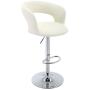 Brage Living Adjustable Height Barstool PU-Leather Bar Stool with Footrest - Ivory