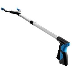 Reacher Grabber Tool, 32'' Foldable Grabber Reacher for Elderly, Lightweight Extra Long Handy Trash Claw Grabber, Reaching Assist Tool for Trash Pick Up, Nabber, Litter Picker, Arm Extension (Blue)