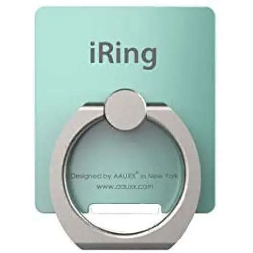 iRing Link-Detachable Plate for Wireless Charging, Include Hook Mount for Wall or Car Cradle. Cell Phone Ring Grip Finger Holder Mobile Stand for iPhone, Samsung, Android Smartphone(Green)