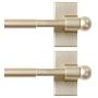 H.VERSAILTEX Magnetic Curtain Rods for Metal Doors Top and Bottom Set of 2 Multi-Use Adjustable Appliances for Iron and Steel Place, Petite Ball Ends, 9 to 16 Inch, 1/2 Inch Diameter, Champagne Gold