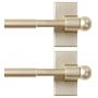 H.VERSAILTEX Magnetic Curtain Rods for Metal Doors Top and Bottom Set of 2 Multi-Use Adjustable Appliances for Iron and Steel Place, Petite Ball Ends, 9 to 16 Inch, 1/2 Inch Diameter, Champagne Gold