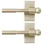 H.VERSAILTEX Magnetic Curtain Rods for Metal Doors Top and Bottom Set of 2 Multi-Use Adjustable Appliances for Iron and Steel Place, Petite Ball Ends, 9 to 16 Inch, 1/2 Inch Diameter, Champagne Gold