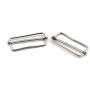PZRT 4pcs 38mm Silver Suspenders Adjustable Buckle Metal Ribbon Slip Buckle Fasteners Clip for Garment Overalls Backpack DIY Accessories