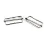 PZRT 4pcs 38mm Silver Suspenders Adjustable Buckle Metal Ribbon Slip Buckle Fasteners Clip for Garment Overalls Backpack DIY Accessories