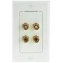 Mediabridge Speaker Wall Plate w/Binding Posts (2 Pair) - Limited TIME Offer: Free Low Voltage Metal Mounting Bracket (1-Gang) Binding Post 2-Piece Inset Wall Plate for 2 Speakers (Part# WP1-BPX2)
