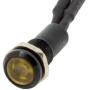 Alpinetech 6mm 1/4'' Amber 12V LED Metal Indicator Pilot Custom Dash Light Lamp with Black Body PLB-6