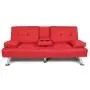 NOUVCOO 2020 Quality Upgraded Sofa Modern Faux Leather, Convertible Folding Recliner Lounge Futon Couch with Cup Holders/Armrest/Metal Legs for Living Furniture/Bed Room/Home/Small Places, Red NOUVCOO 2020 Quality Upgraded Sofa Modern Faux Leather, Convertible Folding Recliner Lounge Futon Couch with Cup Holders/Armrest/Metal Legs for Living Furniture/Bed Room/Home/Small Places, Red