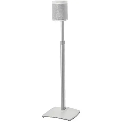 Sanus Adjustable Height Wireless Speaker Stands Designed for SONOS ONE, ONE SL, Play:1, and Play:3 - Tool-Free Height Adjust Up to 16'' with Built in Cable Management - Single White - WSSA1-W1 Sanus Adjustable Height Wireless Speaker Stands Designed for SONOS ONE, ONE SL, Play:1, and Play:3 - Tool-Free Height Adjust Up to 16'' with Built in Cable Management - Single White - WSSA1-W1