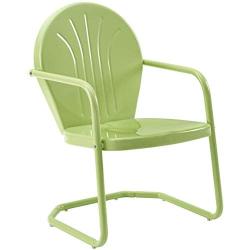 Crosley Furniture CO1001A-KL Griffith Retro Metal Outdoor Chair, Key Lime