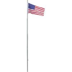 Super Tough Heavy Duty 20 Foot Residential Flagpole and US Made Valley Forge Nylon Flag