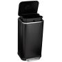 Amazon Basics 32 Liter / 8.5 Gallon Soft-Close Metal Trash Can with Liner and Foot Pedal - Black