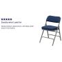 Flash Furniture HERCULES Series Premium Curved Triple Braced & Double Hinged Navy Fabric Metal Folding Chair