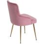 FCQuality Velvet Vanity Chair with Tufted Back Gold Metal Legs Dining Chair Mid Century Modern Upholstered Accent Desk Chair for Living Room Home Office Bedroom, Pink