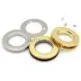 CRAFTMEMORE 4pcs Metal Screw O-Rings Eyelet Round Flat Surface Purse Loop Replacement Leather Accessories SCES (Gold, 1 Inch)