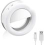 LimoStudio LED Portable Mini Selfie Ring Light for Smartphone, Camera Light for iPhone, iPad, Samsung Galaxy, Brightness Level Control, Rechargeable USB Cable, Cleaning Cloth, Photo Studio, AGG1049V2