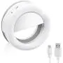 LimoStudio LED Portable Mini Selfie Ring Light for Smartphone, Camera Light for iPhone, iPad, Samsung Galaxy, Brightness Level Control, Rechargeable USB Cable, Cleaning Cloth, Photo Studio, AGG1049V2
